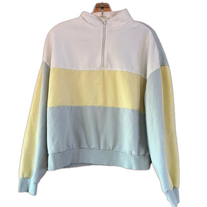 LA Hearts Half Zip Color Block Pastel Sweatshirt Women’s Size Medium